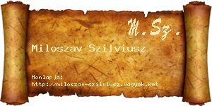 Miloszav Szilviusz névjegykártya